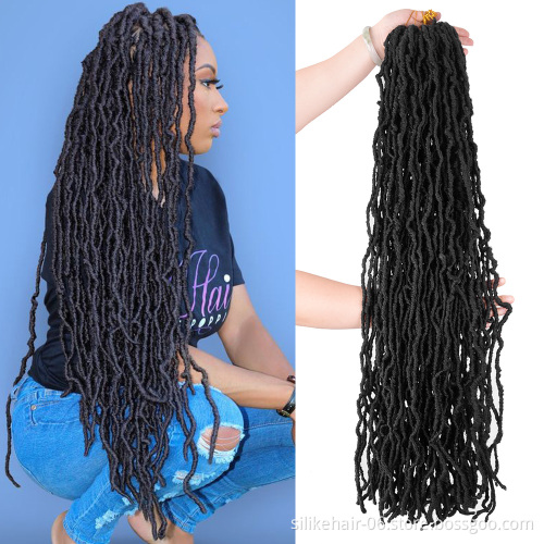 High Quality 36inch Goddess Braiding Dreadlocks Hair For Black Women Nu Locs Crochet Braid Hair Synthetic Faux Locs Extension